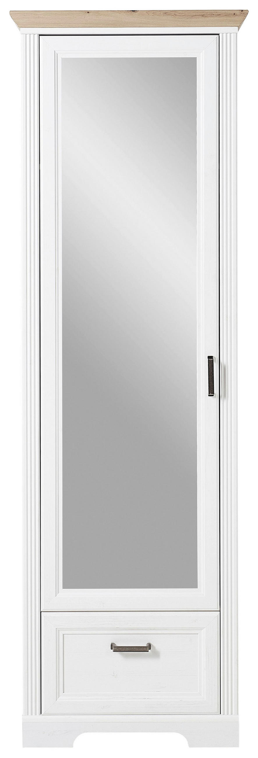 GARDEROBENSCHRANK 65/204/41 cm  - Eichefarben/Grau, ROMANTIK / LANDHAUS, Glas/Holzwerkstoff (65/204/41cm) - Landscape