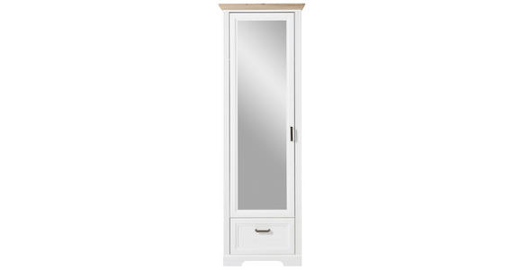 GARDEROBENSCHRANK 65/204/41 cm  - Eichefarben/Grau, ROMANTIK / LANDHAUS, Glas/Holzwerkstoff (65/204/41cm) - Landscape