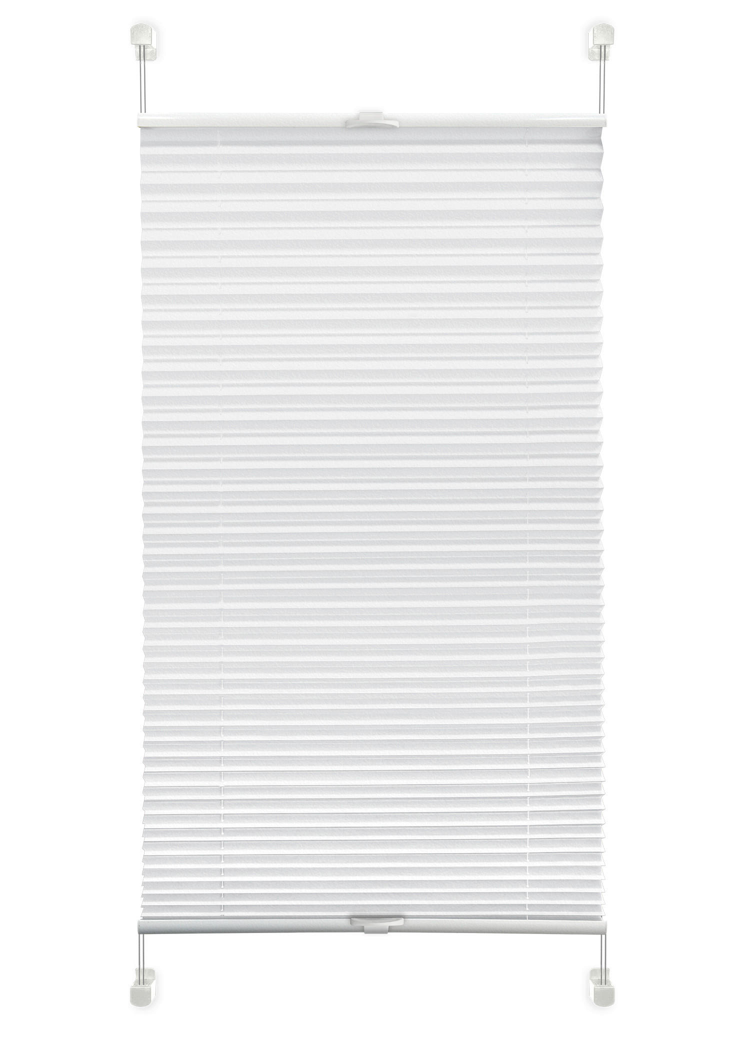 Plissee Solid Crash Weiß B: 40 cm, ohne Bohren/Verspannt