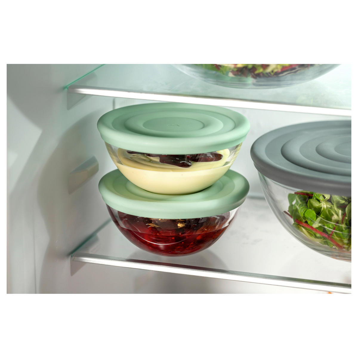 SCHÜSSELSET CUCINA 6-teilig  - Dunkelgrau/Transparent, Design, Glas/Kunststoff (23,30/15,30/23,30cm) - Leonardo