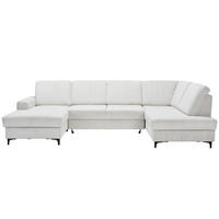 WOHNLANDSCHAFT in Cord Creme  - Creme/Schwarz, Konventionell, Textil/Metall (167/317/185cm) - Stylife