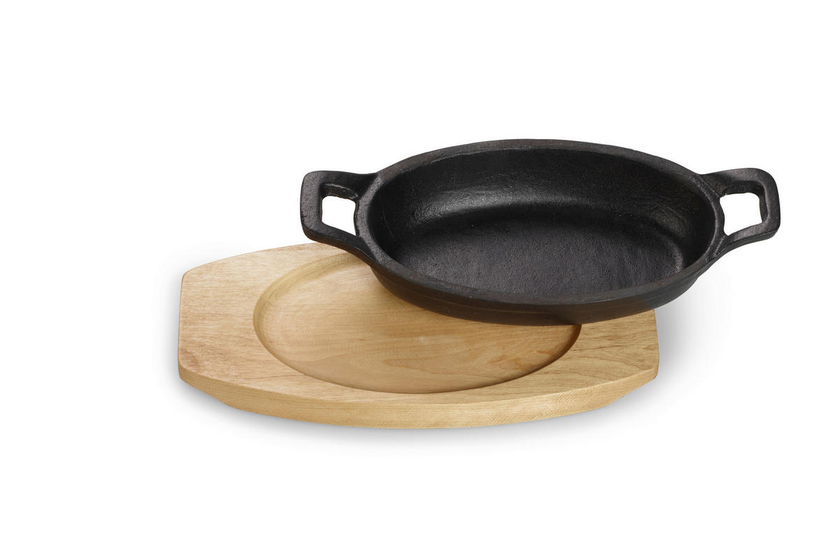 SERVÍROVACIA PANVICA  smalt   - hnedá/čierna, Basics, kov/drevo (15,5/3/9,5cm) - Echtwerk