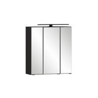 SPIEGELSCHRANK 60/64/20 cm  - Schwarz/Graphitfarben, KONVENTIONELL, Glas/Holzwerkstoff (60/64/20cm) - Xora