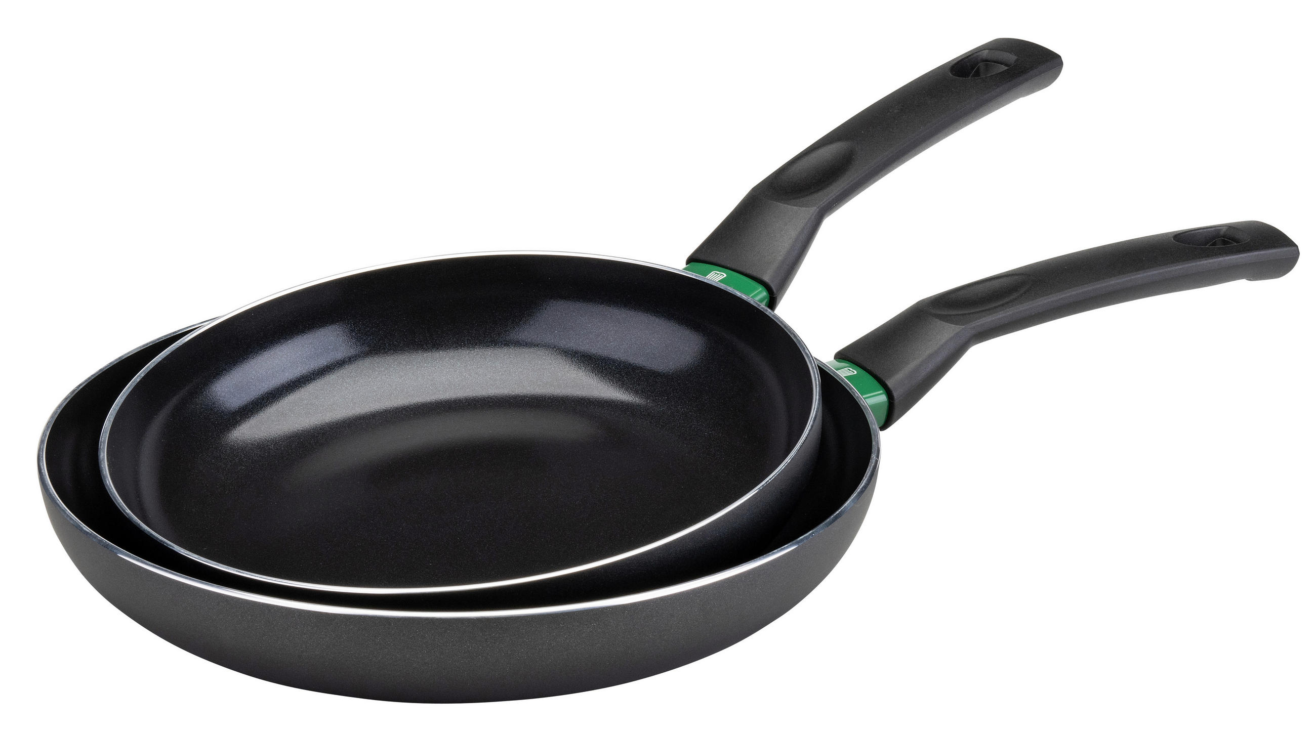 PFANNENSET BIELEFELD Aluminium 2-teilig  - Schwarz/Grün, Basics, Metall (24+28cm) - Chefkoch+Fackelmann