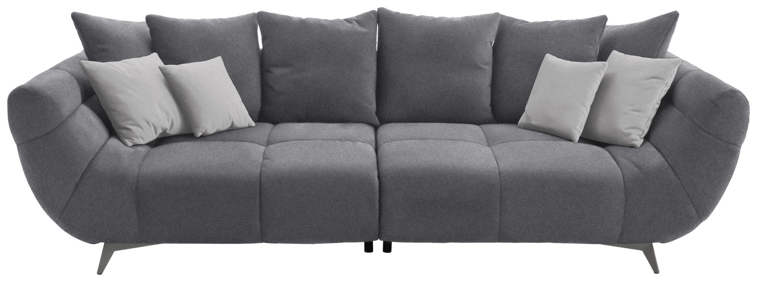 BIGSOFA in Webstoff Grau - Edelstahlfarben/Grau, Design, Textil/Metall (300/79/133cm) - Hom`in
