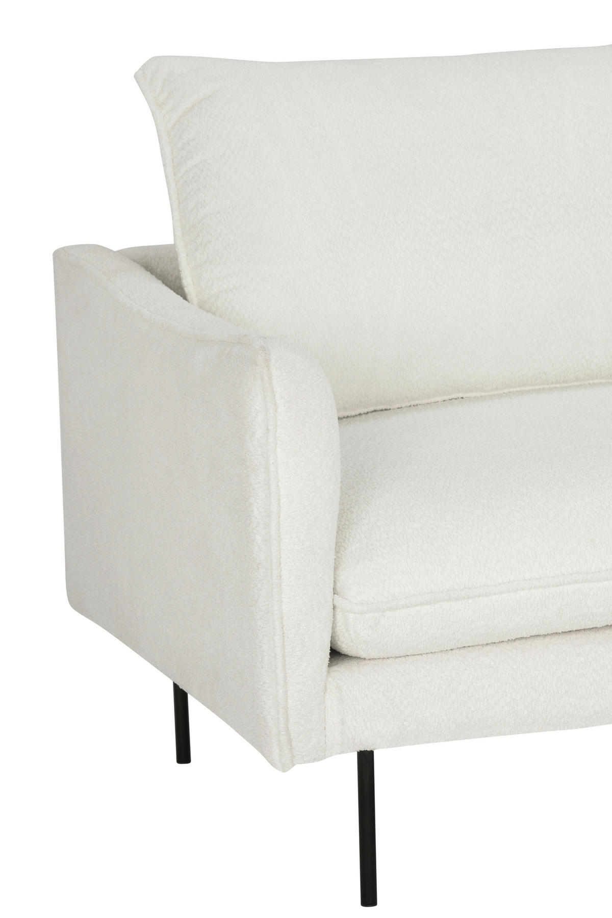 SOFA tekstil  bijela    - bijela/crna, Trend, tekstil/metal (198/90/85cm) - MID.YOU