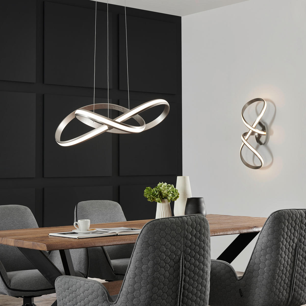 LED-DECKENLEUCHTE LOLASMART-MELINDA 64/25/25 cm   - Alufarben/Weiß, Design, Kunststoff/Metall (64/25/25cm)