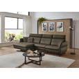 ECKSOFA in Echtleder Graubraun  169/298 cm  - Graubraun/Schwarz, Design, Leder/Metall (169/298cm) - Dieter Knoll