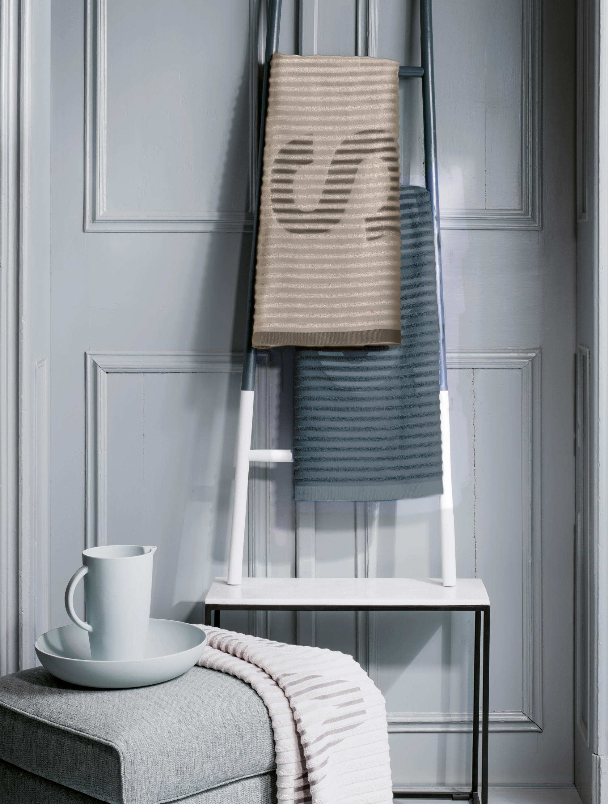 SAUNOVÁ OSUŠKA, 80/200 cm, šedá - šedá, Basics, textil (80/200cm) - Vossen