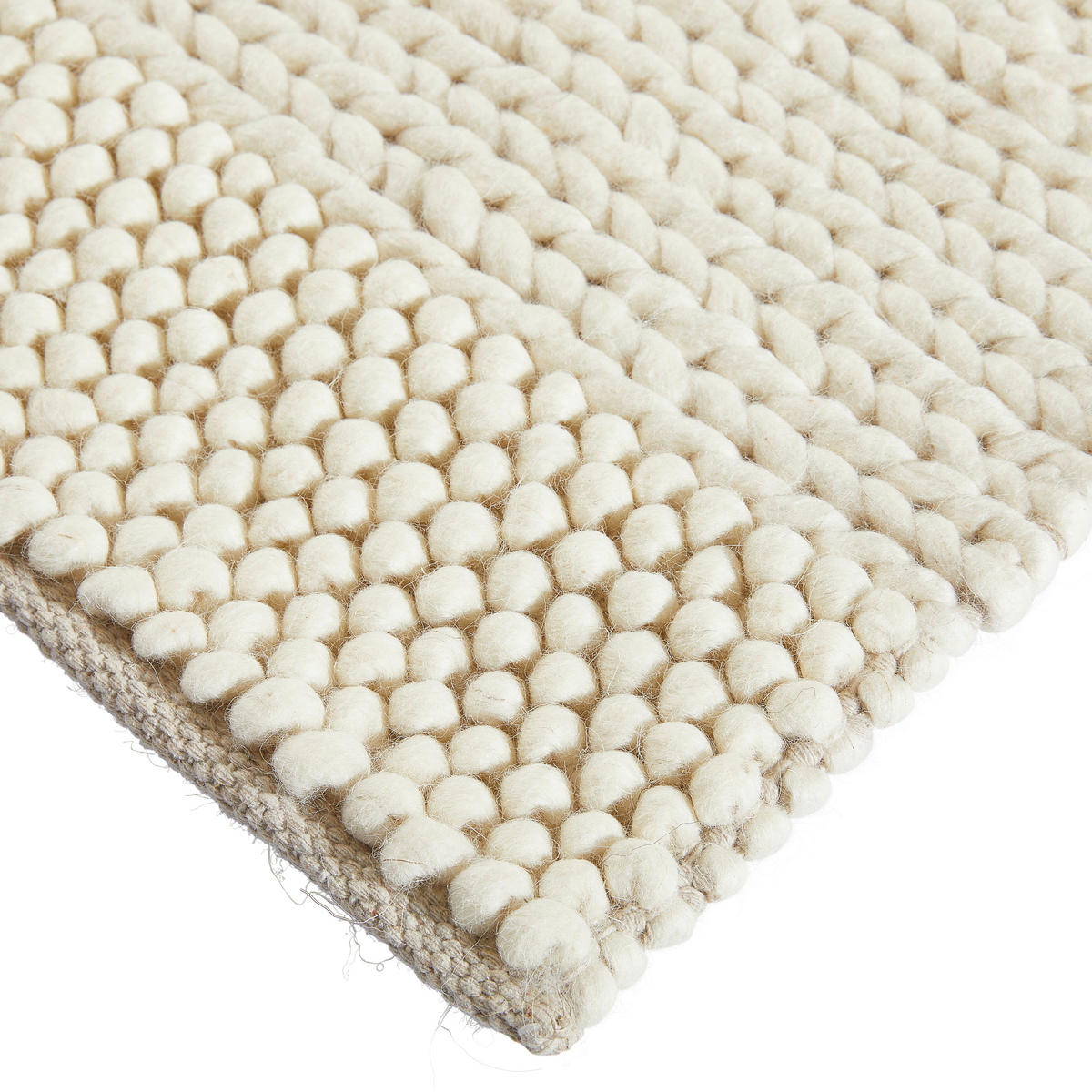 HANDWEBTEPPICH 130/190 cm Nordic Weiß  - Weiß, Natur, Textil (130/190cm) - Linea Natura