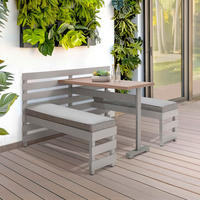 GARTENSET 4-teilig Webstoff Stahl 4-teilig  - Hellbraun/Beige, Basics, Textil/Metall (126/86/157cm) - Modante