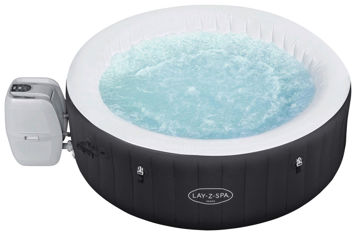 WHIRLPOOL LAY-Z-SPA MIAMI 60001 180/66 cm  - Schwarz, KONVENTIONELL, Kunststoff/Metall (180/66cm) - Bestway