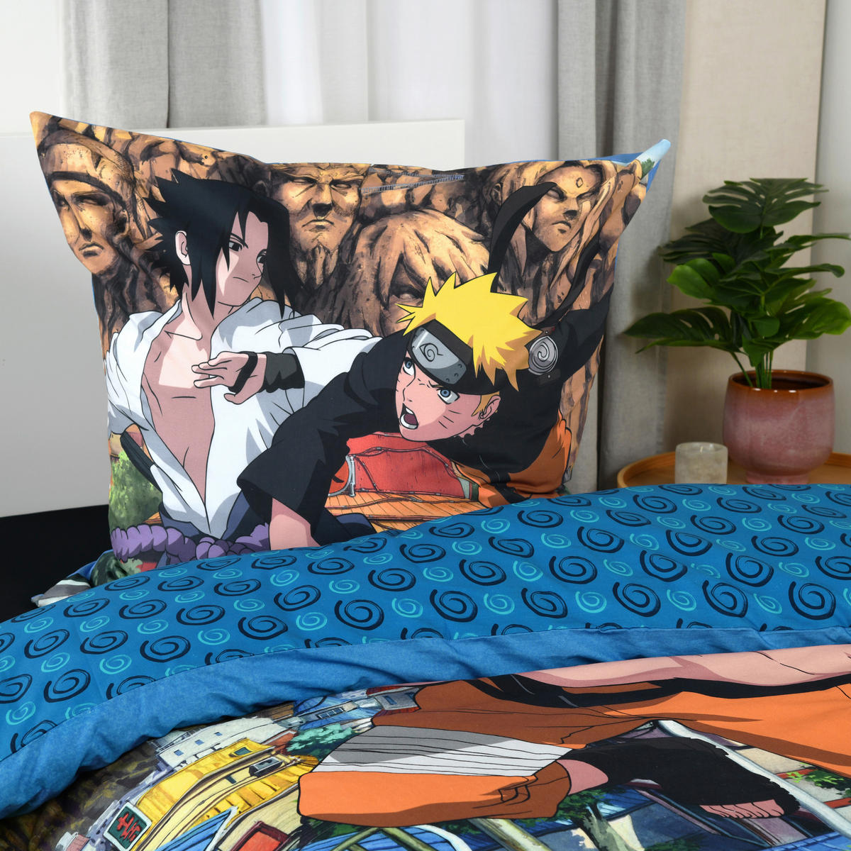 JUGENDBETTWÄSCHE Naruto Shippude Renforcé 135/200 cm  - Multicolor/Hellblau, Design, Textil (135/200cm) - Herding