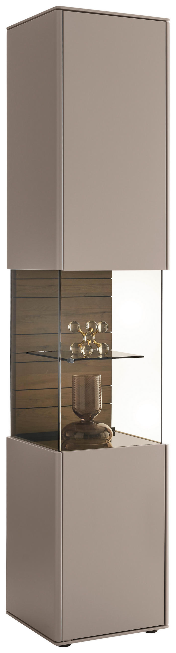 VITRINE Buchefarben, Sandfarben  43/206/43 cm  - Sandfarben/Buchefarben, Design, Glas/Holz (43/206/43cm) - Johann Jakob
