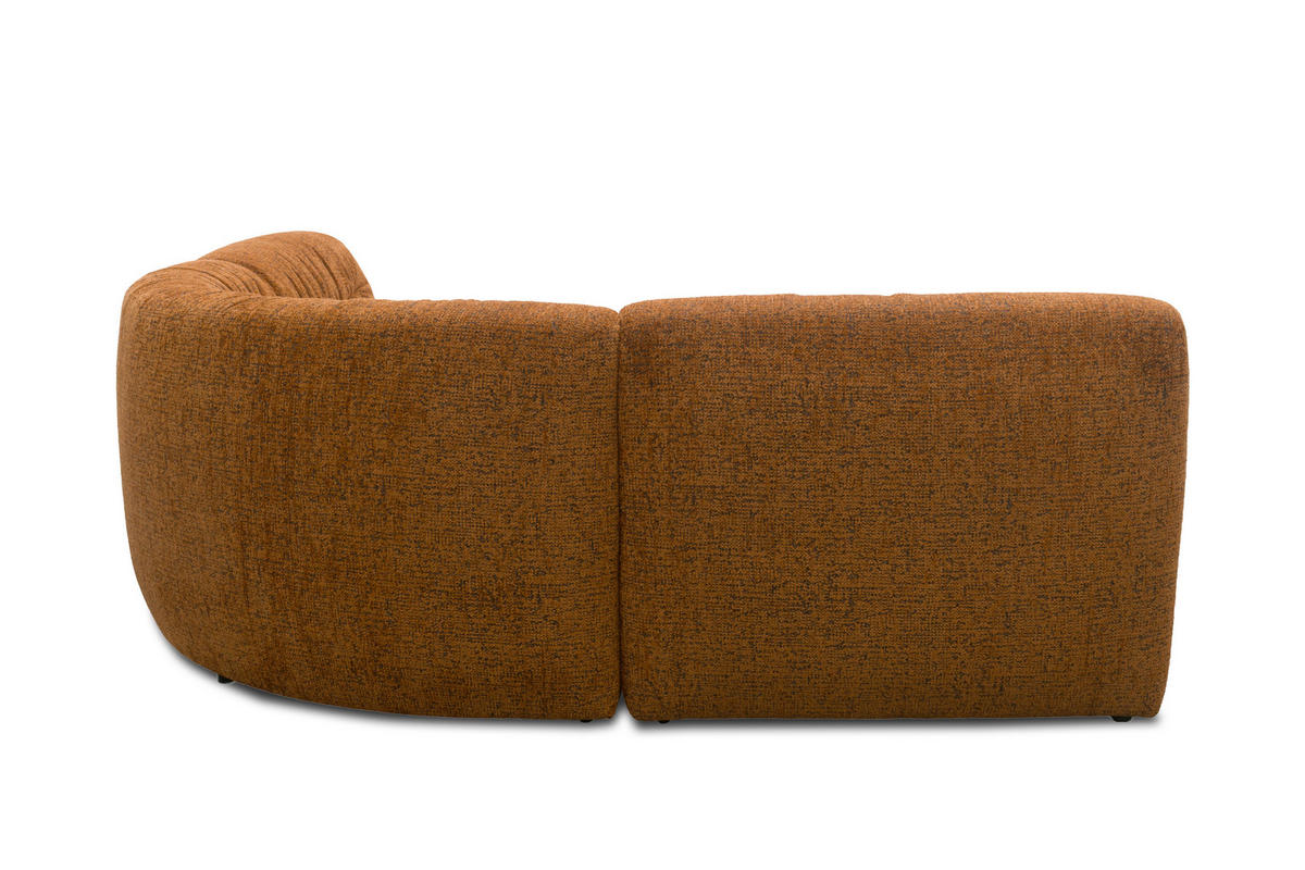 ECKSOFA 800 027 Kupferfarben Chenille Rücken echt  - Schwarz/Kupferfarben, MODERN, Kunststoff/Textil (214/214cm) - Livetastic