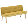 SITZBANK in Holz, Textil Gelb  - Eichefarben/Gelb, Design, Holz/Textil (157/88/63cm) - Linea Natura