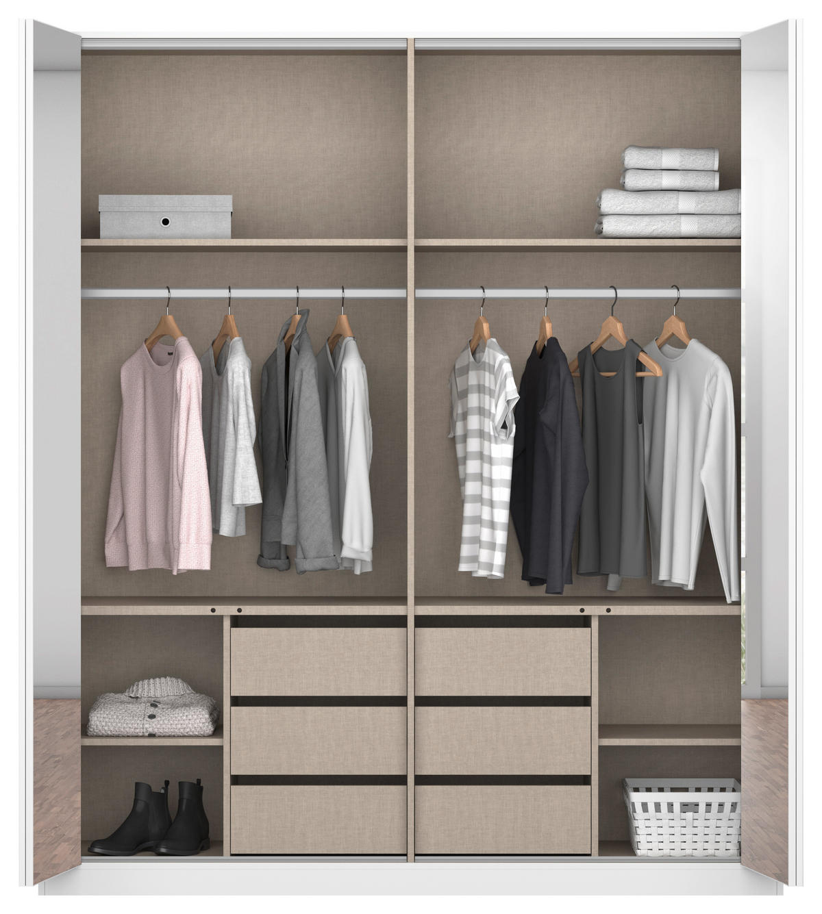 FALTTÜRENSCHRANK in Dunkelgrau  - Dunkelgrau, Holzwerkstoff (181/229/54cm) - Boxxx