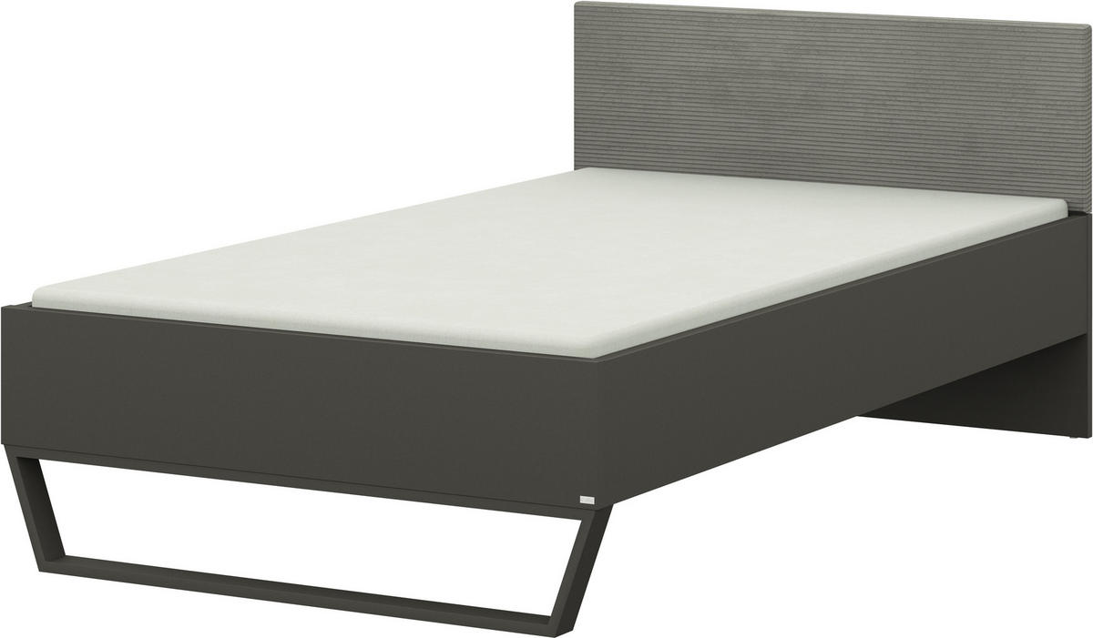 BETT 120/200 cm  in Anthrazit, Graphitfarben   - Anthrazit/Graphitfarben, Design, Holzwerkstoff/Textil (120/200cm) - Cantus