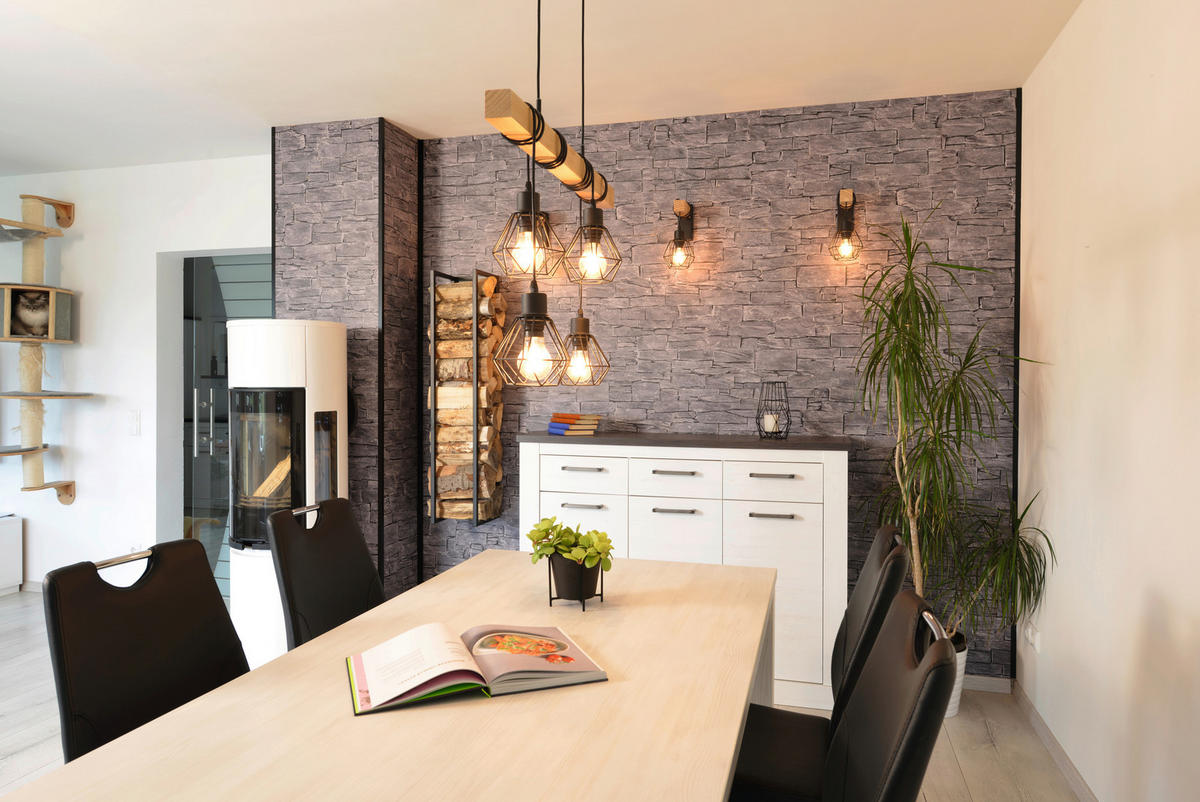 DECOWALL NARVA SCHIEFER 3 Stück  - Grau, KONVENTIONELL, Holzwerkstoff (125/66/1.2cm) - Egger Holzwerkstoffe