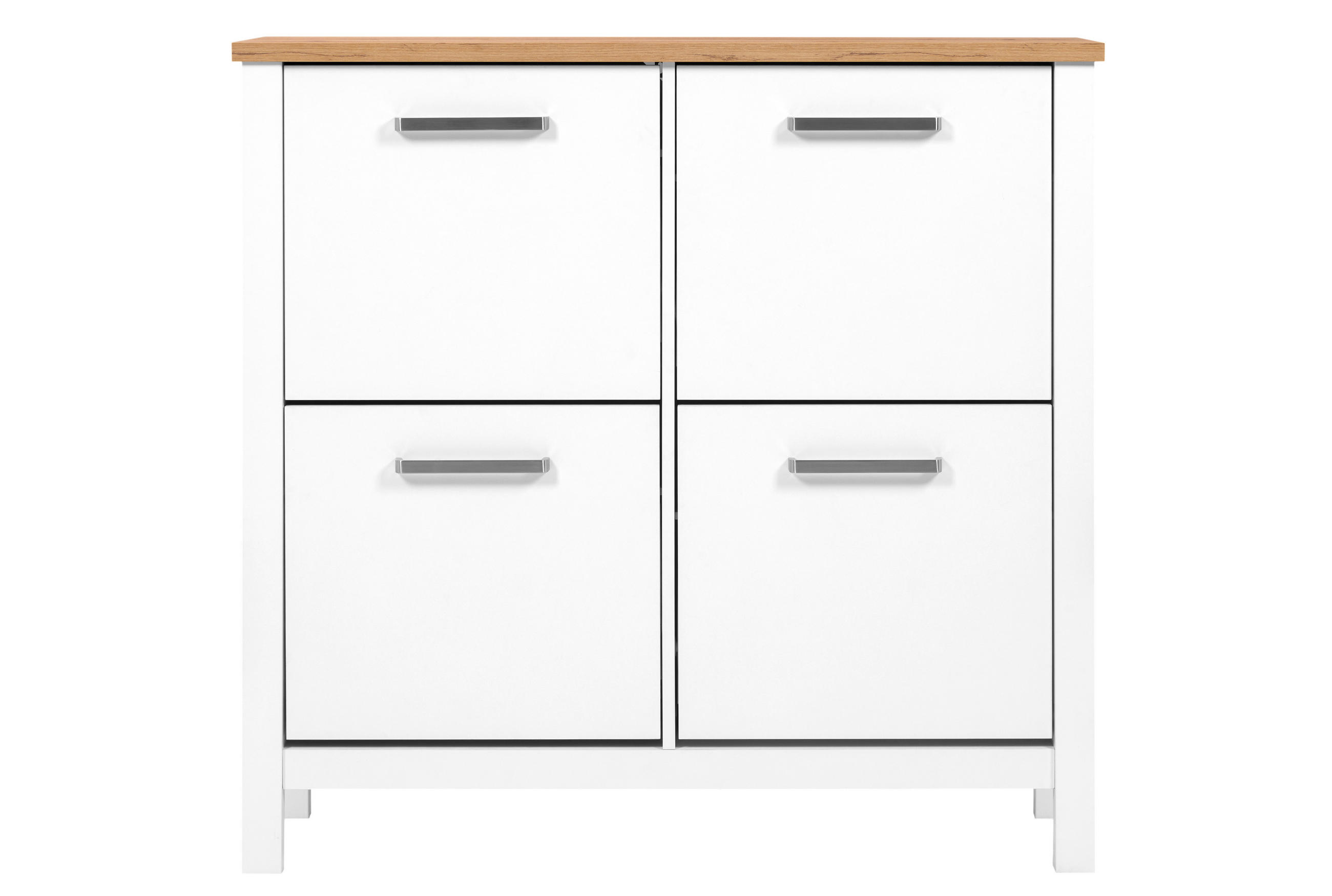 ORMARIĆ ZA OBUĆU  bijela  drvni materijal     - bijela/hrast Artisan, Romantično / ladanjski, drvni materijal (113/109/30cm)