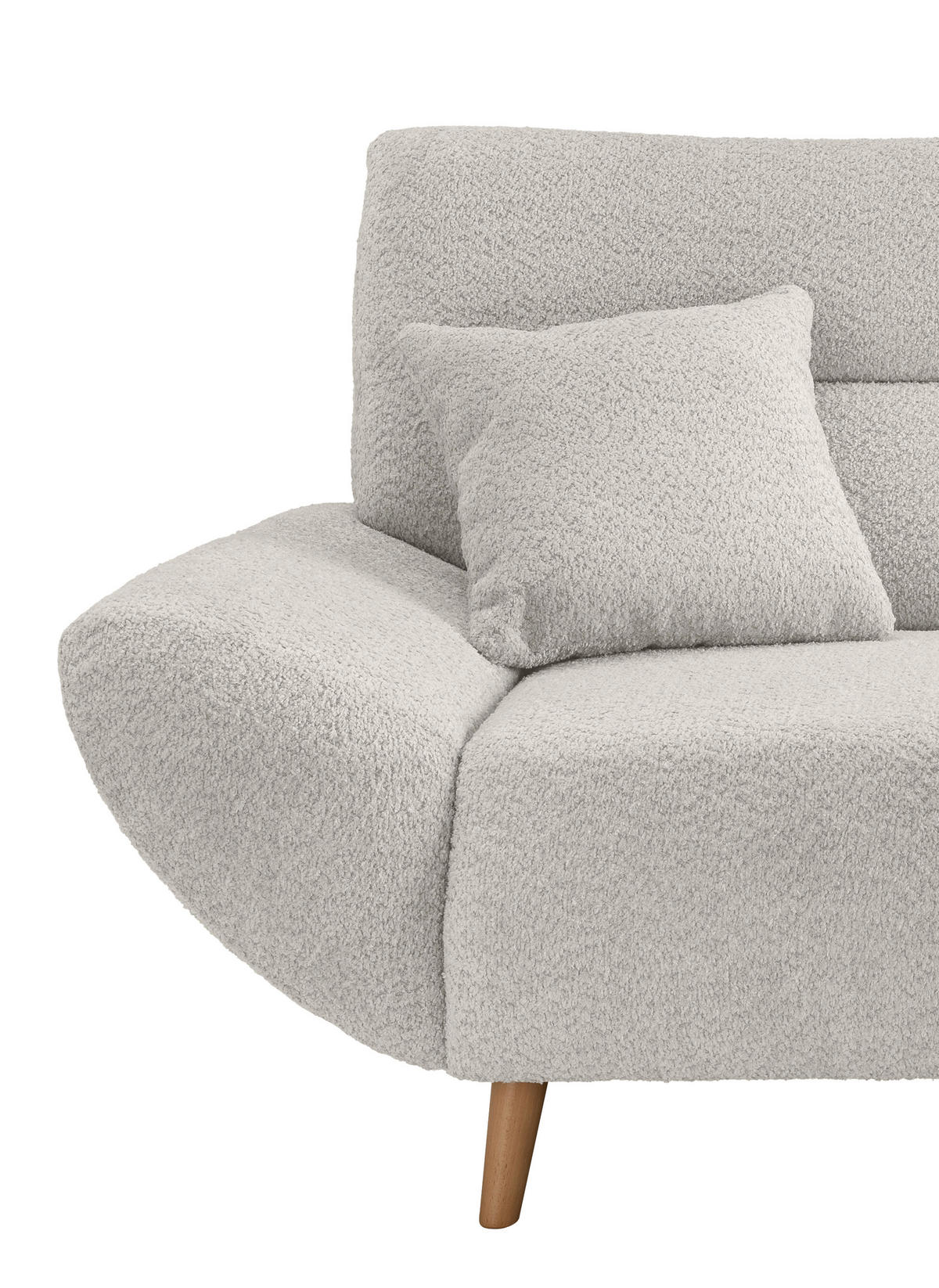 2-SITZER-SOFA in Bouclé Weiss  - Wildeiche/Weiss, Konventionell, Holz/Textil (173/81/90cm) - MID.YOU
