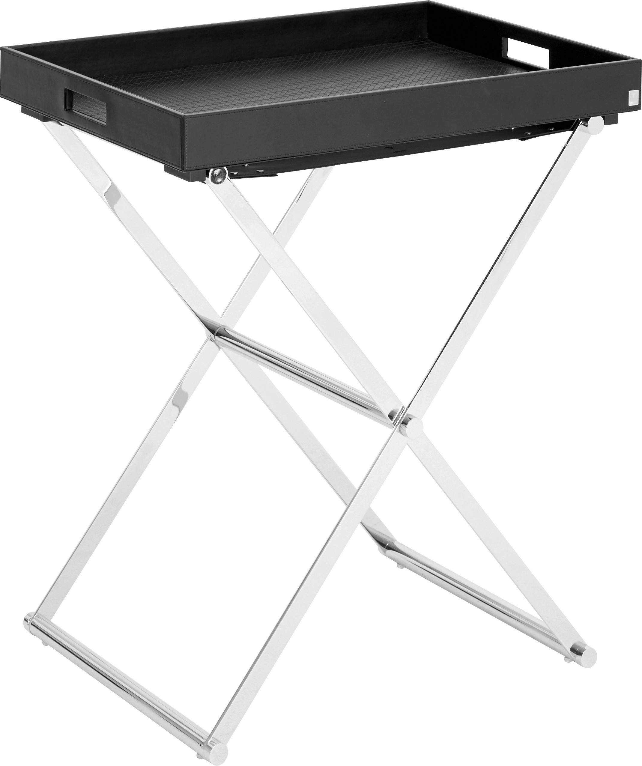 BEISTELLTISCH 66/47/68 cm Schwarz, Chromfarben rechteckig  - Chromfarben/Schwarz, Design, Kunststoff/Metall (66/47/68cm) - Joop!