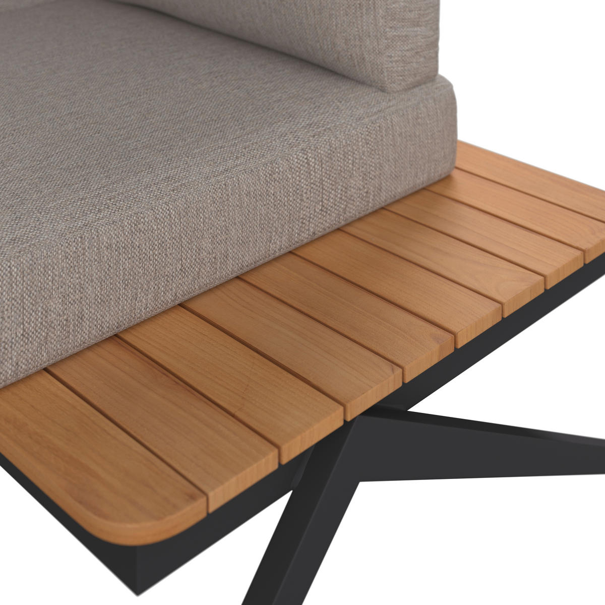 ENSEMBLE LOUNGE 3-teilig  - Anthrazit/Naturfarben, Modern, Holz/Textil (286/166cm) - Amatio