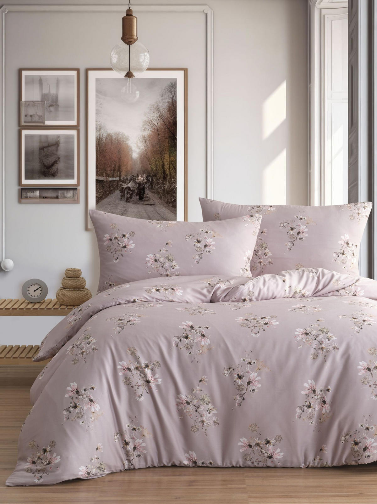 BETTWÄSCHESET Satin 200/210 cm  65 cm/100 cm  - Mauve, Basics, Textil (200/210cm) - Ambiente