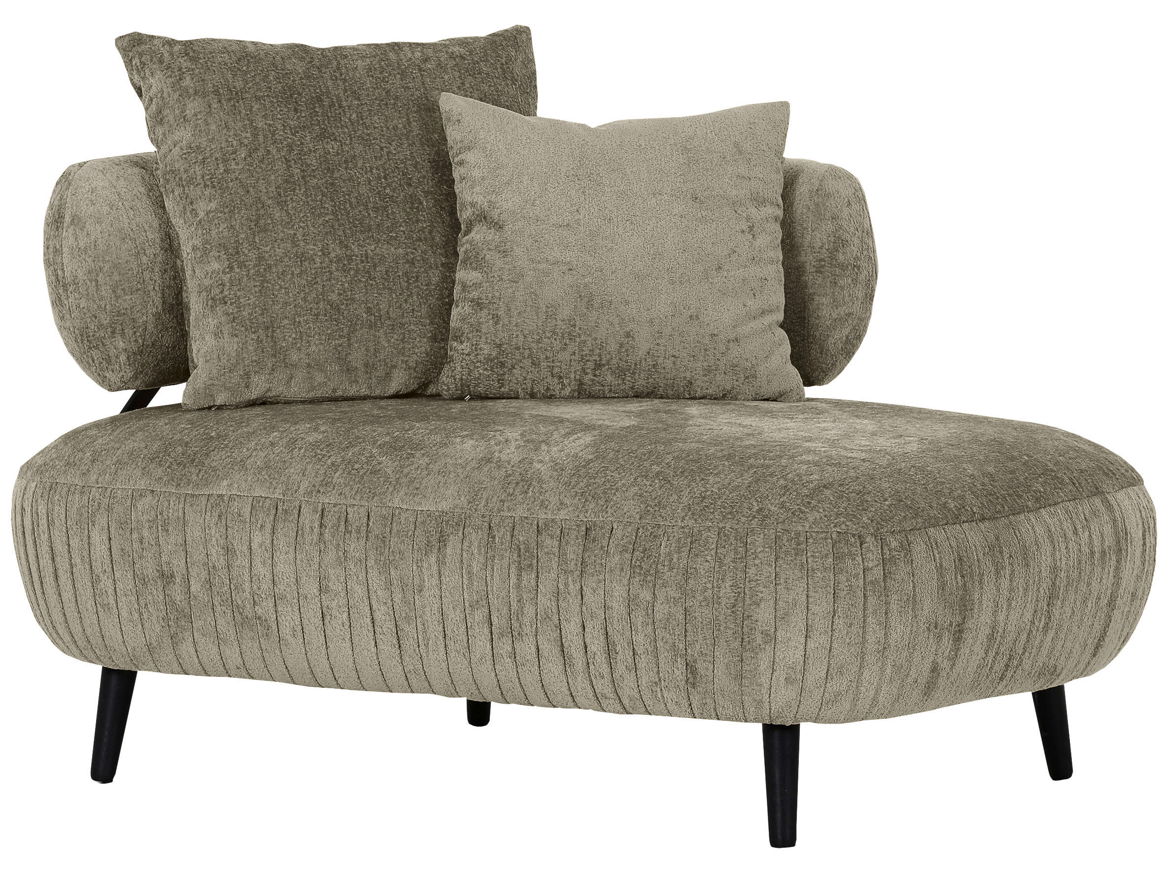 RÉCAMIERE in Chenille Taupe  - Taupe/Schwarz, Design, Holz/Textil (110/85/170cm) - Landscape