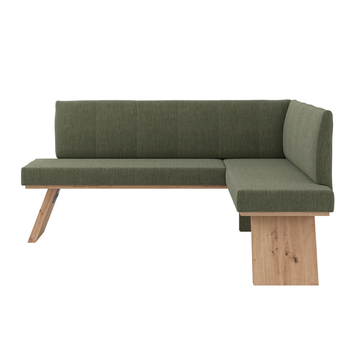 ECKBANK 185/150 cm Webstoff Grün   - Eichefarben/Grün, KONVENTIONELL, Textil (185/150cm) - Livetastic