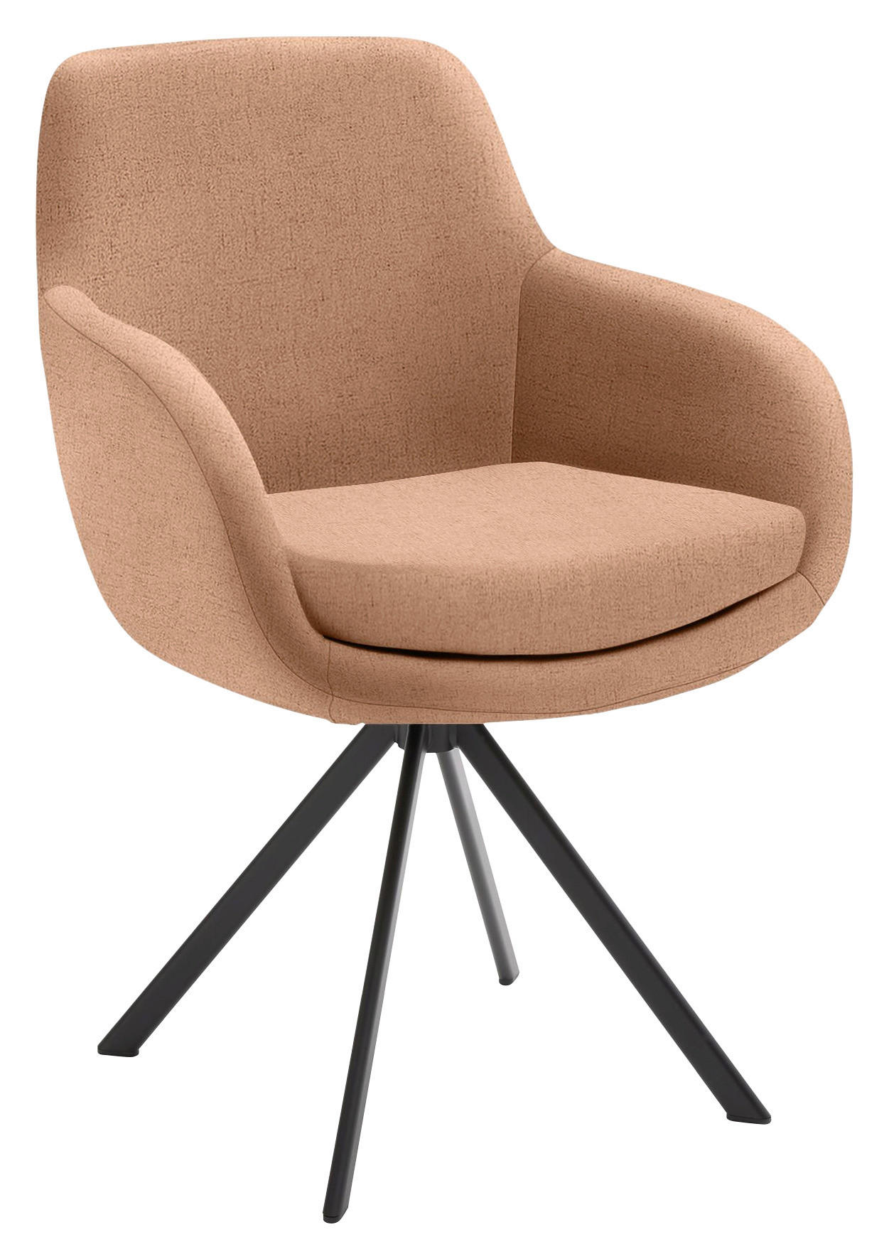 ARMLEHNSTUHL  in Eisen Flachgewebe  - Terracotta/Schwarz, Design, Textil/Metall (62/86/66cm) - Musterring