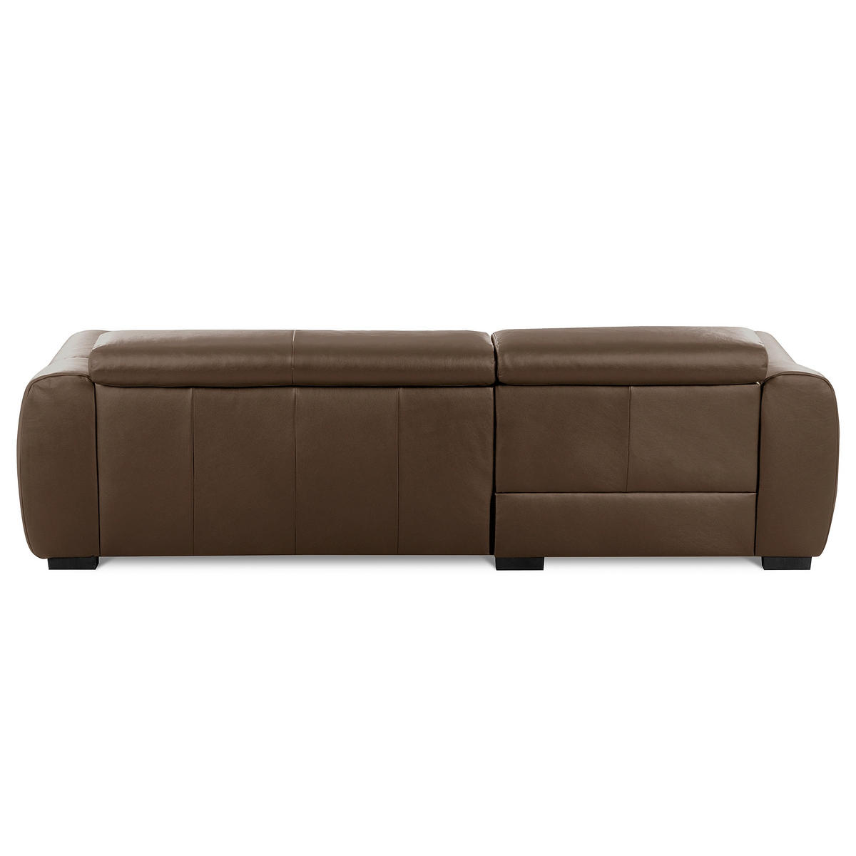 ECKSOFA AVEIRO Braun Echtleder Bettkasten, Kopfteilverstellung, Sitzvorzug  - Schwarz/Braun, Design, Leder/Kunststoff (177/274cm) - Livetastic