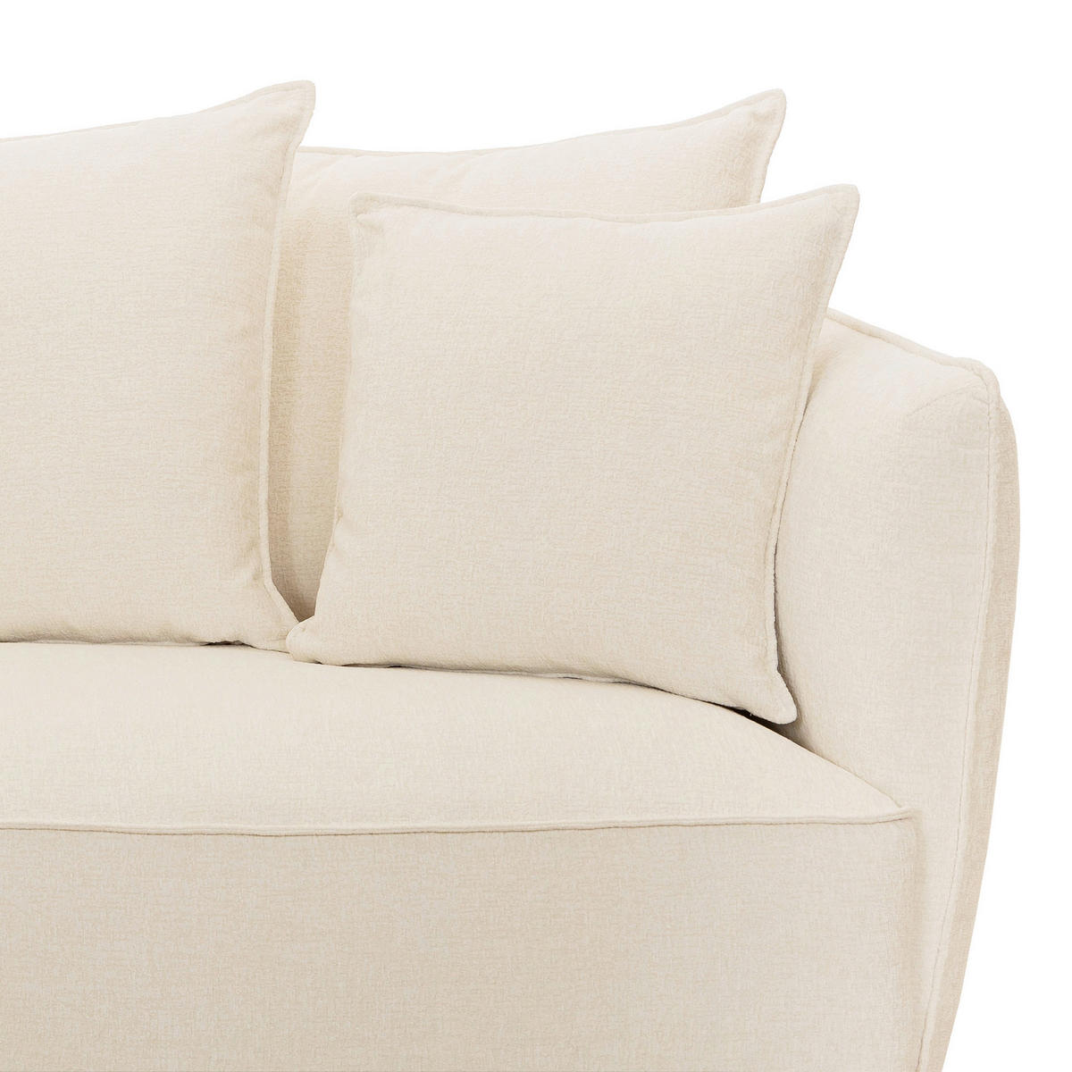 3-SITS SOFFA i cremefärgad  - svart/cremefärgad, Basics, metall/trä (220/88/108cm) - Pure Home Comfort