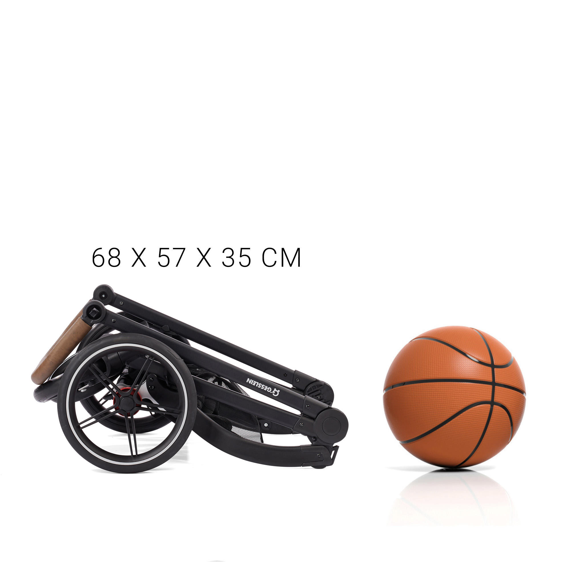 KINDERWAGENSET FX4 Classic  - Schwarz/Altrosa, Basics, Textil/Metall (57/129/100cm) - Gesslein