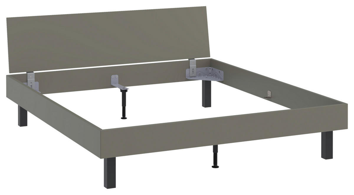 BETT 180/200 cm  in Grau, Grün  - Schwarz/Grau, Design, Metall (180/200cm) - Xora