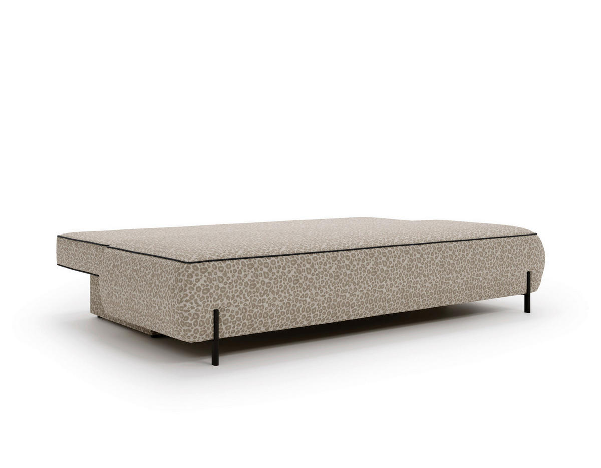 SCHLAFSOFA Jacquard Hellgrau Stoffauswahl, Rücken echt  - Hellgrau/Braun, Design, Textil/Metall (212/90/95cm) - Livetastic