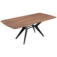 ESSTISCH Nussbaum furniert rechteckig Nussbaumfarben  - Nussbaumfarben/Schwarz, Design, Holz/Metall (200/100/76cm) - Koinor