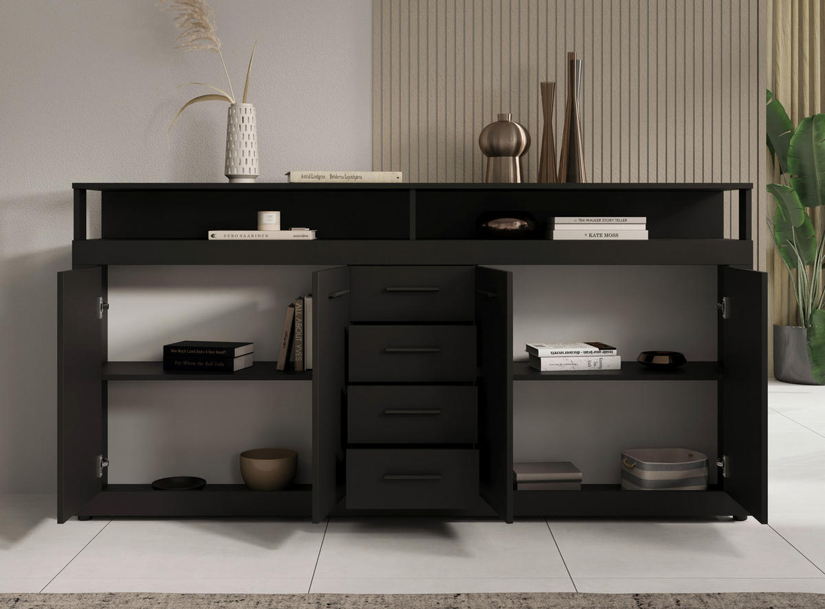 SIDEBOARD  in 190/96/32 cm  - Anthrazit, Design, Holzwerkstoff/Kunststoff (190/96/32cm) - MID.YOU
