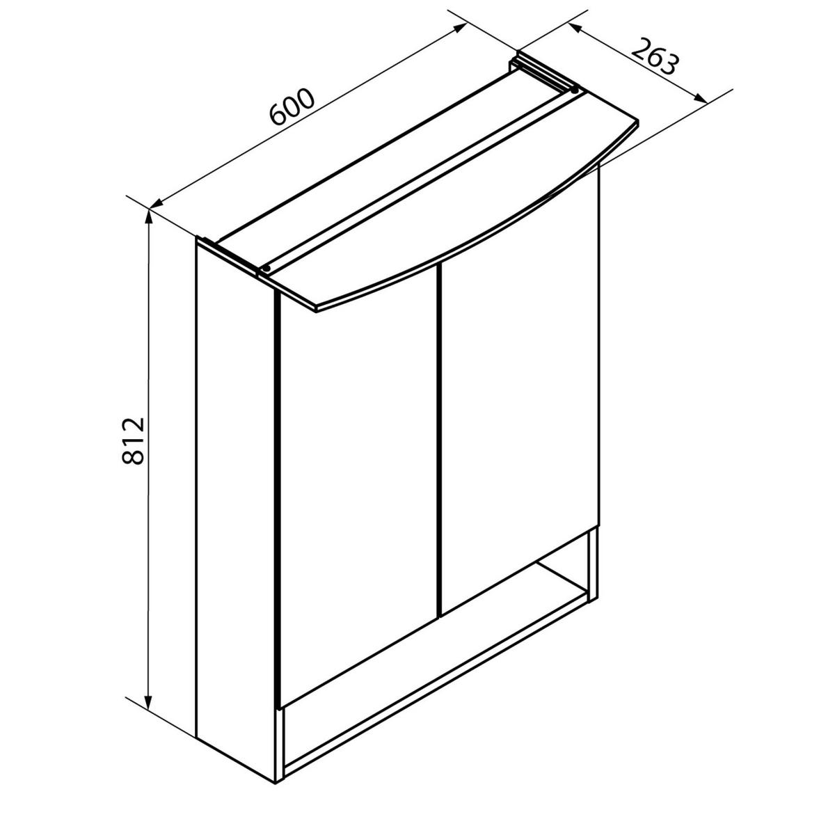 SPIEGELSCHRANK 60/81,2/26,3 cm  - Chromfarben/Eichefarben, Basics, Glas/Holzwerkstoff (60/81,2/26,3cm) - MID.YOU