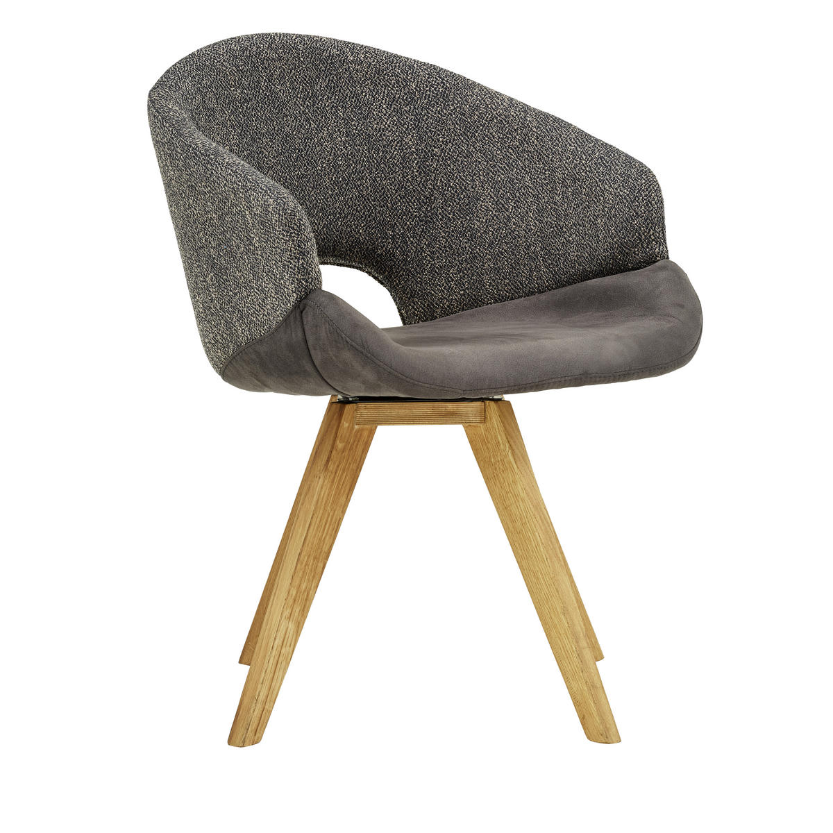 ARMLEHNSTUHL  in  - Eichefarben/Creme, Design, Holz/Textil (58/83/59cm) - Linea Natura