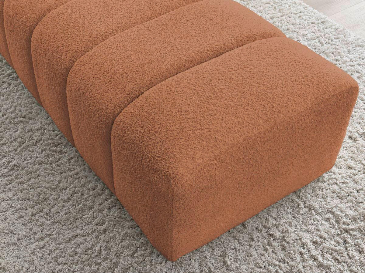 HOCKER ANNECY Bouclé Orange  - Schwarz/Orange, MODERN, Kunststoff/Textil (140/45/70cm)