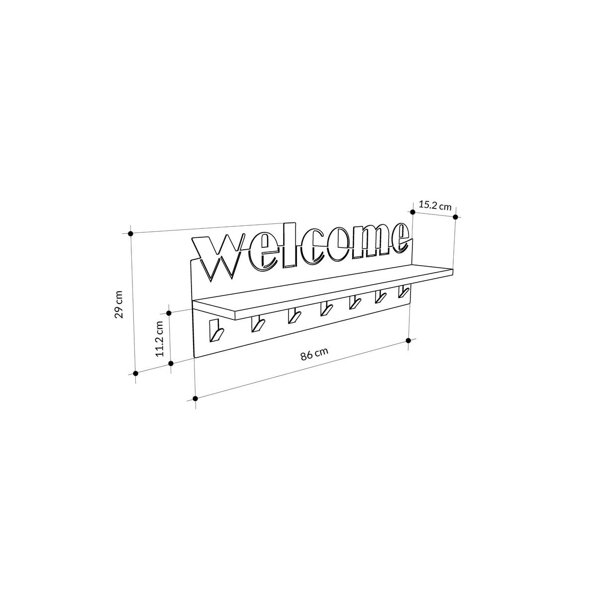 VÄGGHÄNGARE 86/27/15 cm  - vit, Design, metall/trämaterial (86/27/15cm) - Livetastic