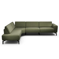 ECKSOFA Cosy Waldgrün Chenille  - Waldgrün/Schwarz, Design, Textil/Metall (213/296cm) - SENSOO