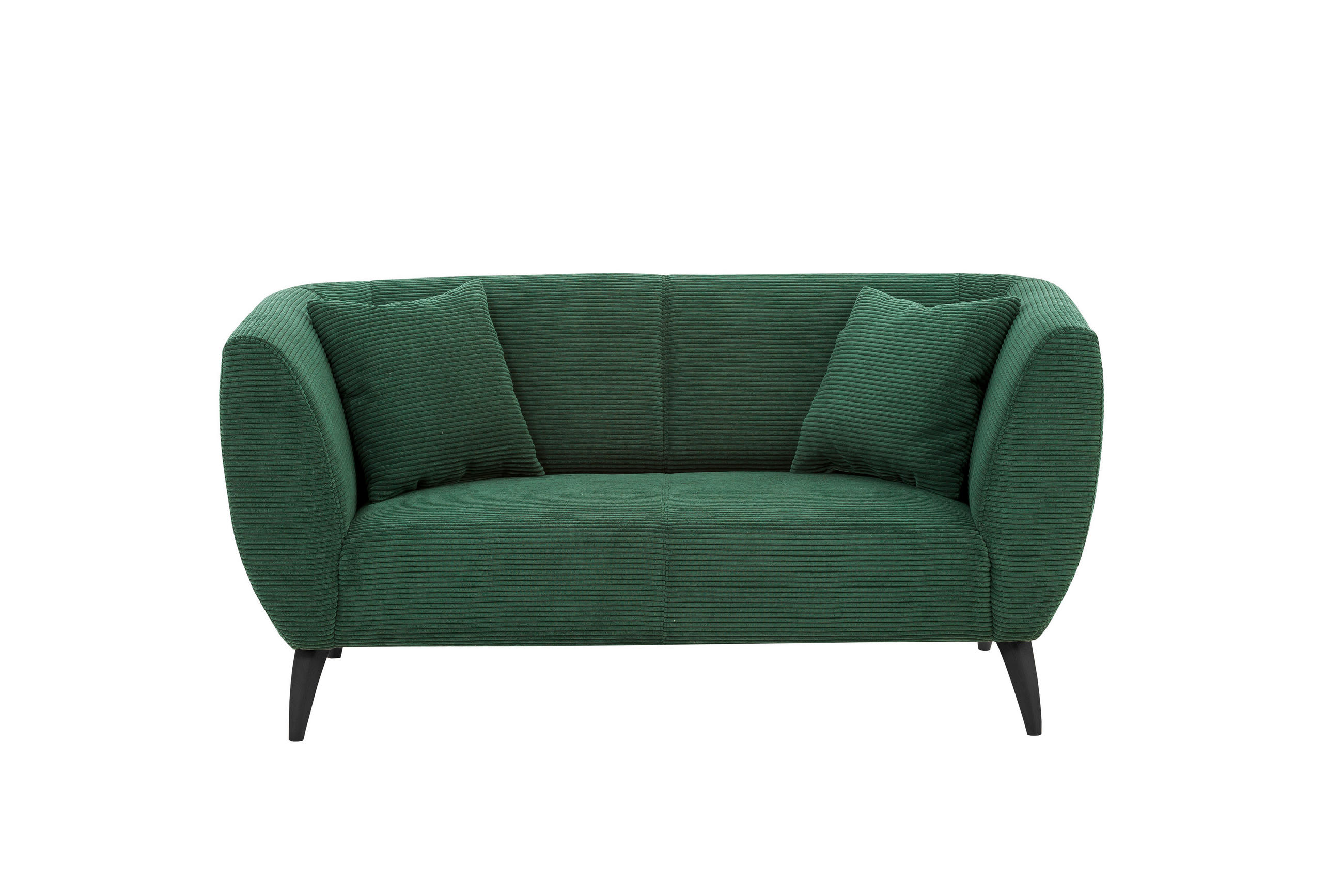 2-SITZER-SOFA Cord Grün  - Schwarz/Grün, MODERN, Holz/Textil (172/83/88cm) - MID.YOU