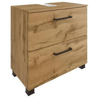 WASCHBECKENUNTERSCHRANK 60/59/35 cm  - Eichefarben/Schwarz, Modern, Holzwerkstoff/Metall (60/59/35cm) - Held
