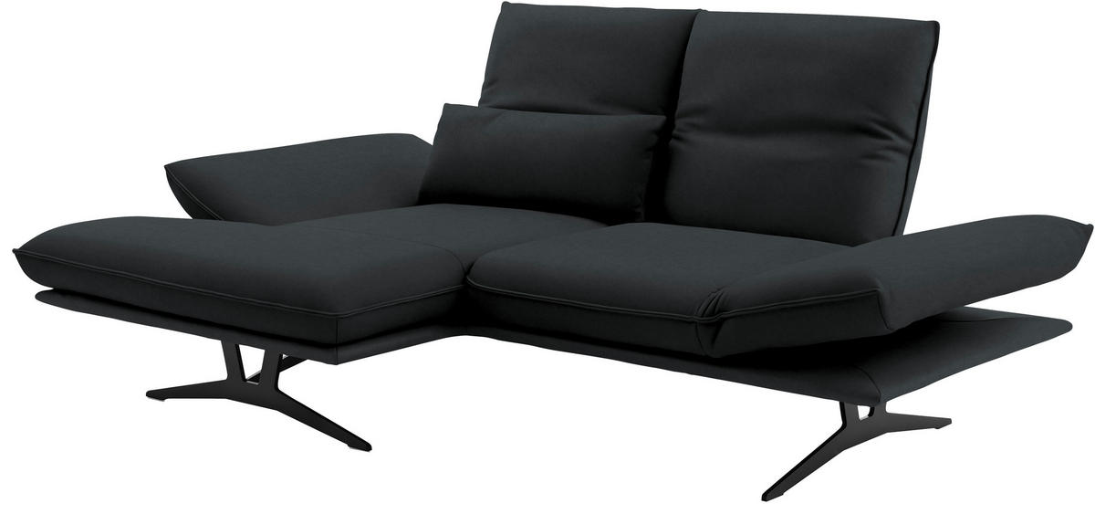 ECKSOFA  in Echtleder Grau  130/210 cm  - Gelb/Schwarz, Design, Leder/Metall (130/210cm) - Dieter Knoll