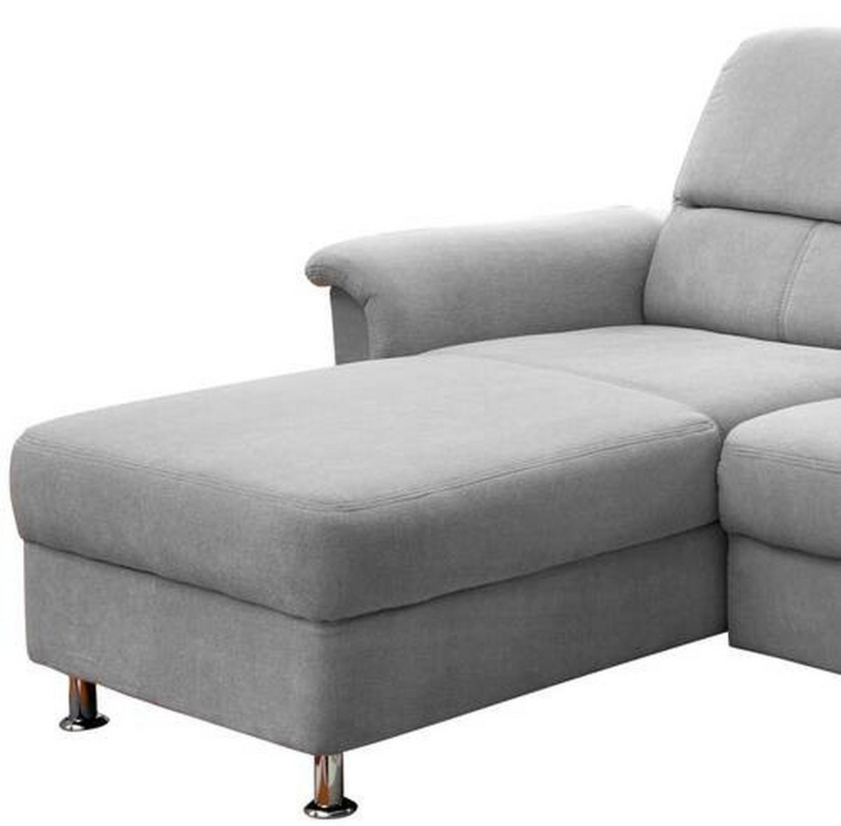 ECKSOFA in Mikrofaser Silberfarben  - Chromfarben/Silberfarben, Modern, Textil/Metall (165/231cm) - Livetastic