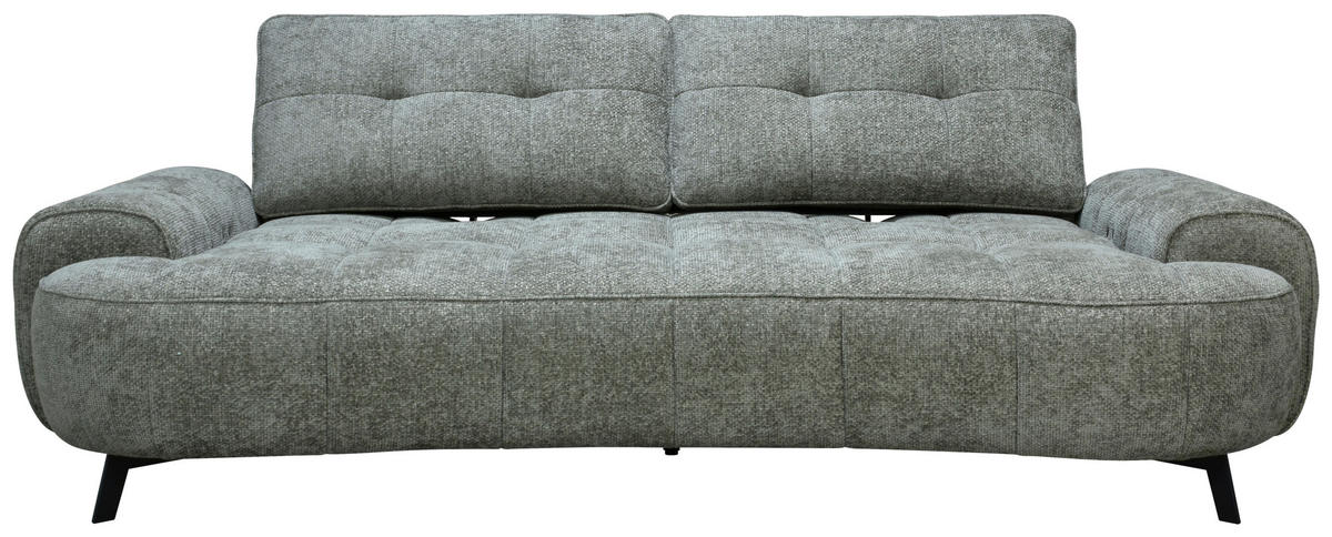 2-SITZER-SOFA Chenille Grau  - Schwarz/Grau, Design, Kunststoff/Textil (230/84/104/111/122cm) - Livetastic