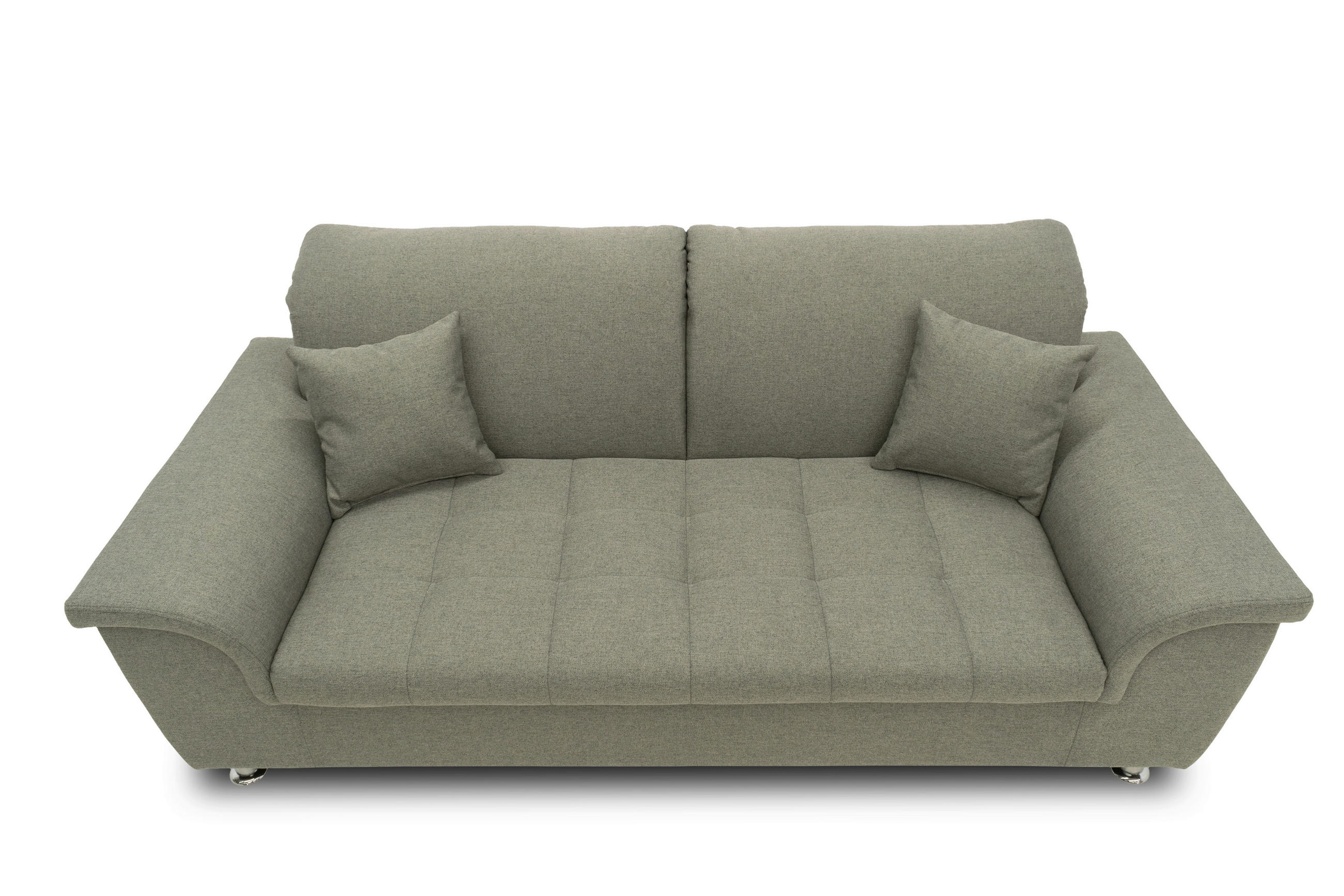 2,5-Sitzer mit Funktion Webstoff Graubraun - Chromfarben/Graubraun, KONVENTIONELL, Textil/Metall (210/81/105cm) - MID.YOU