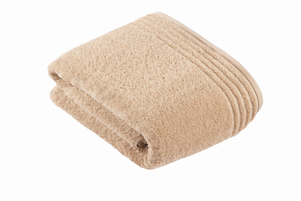 RUČNÍK DO KOUPELNY, 100/150 cm, světle hnědá - světle hnědá, Basics, textil (100/150cm) - Vossen